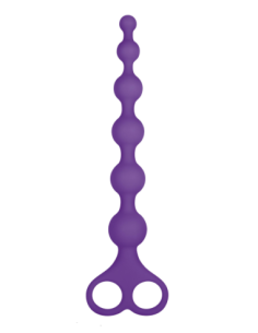 NMC 8 INCH RIBBED SILICONE ANAL BEADS PURPLE