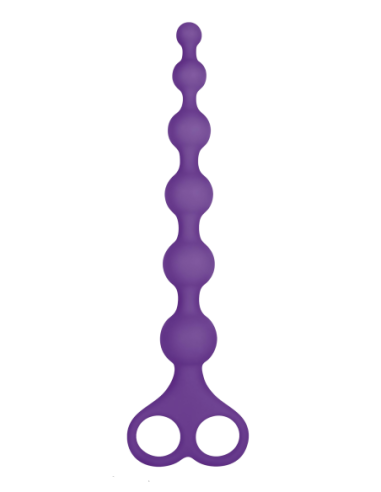 NMC 8 INCH RIBBED SILICONE ANAL BEADS PURPLE