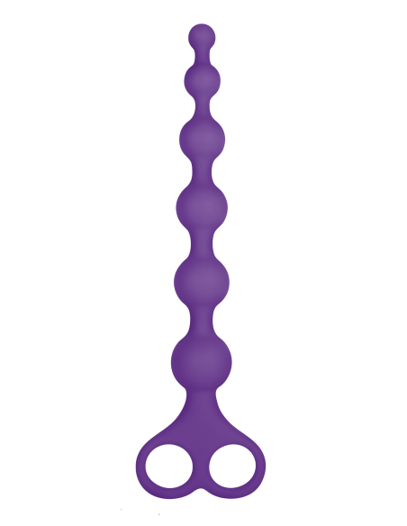 NMC 8 INCH RIBBED SILICONE ANAL BEADS PURPLE