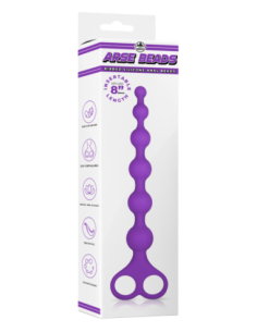 NMC 8 INCH RIBBED SILICONE ANAL BEADS PURPLE 2