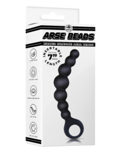 NMC 7 INCH RIBBED SILICONE ANAL BEADS BLACK 2