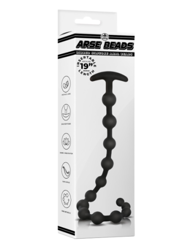 NMC 19 INCH RIBBED SILICONE ANAL BEADS BLACK