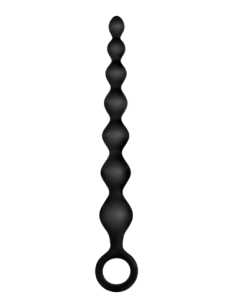 NMC 7 INCH RIBBED SILICONE ANAL BEADS BLACK