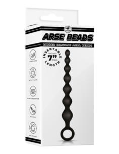 NMC 7 INCH RIBBED SILICONE ANAL BEADS BLACK 2