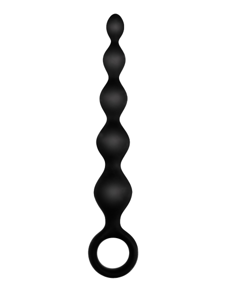 NMC 5.5 INCH RIBBED SILICONE ANAL BEADS BLACK