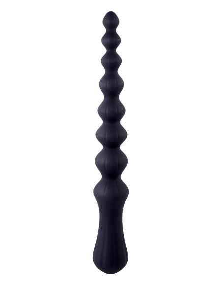 NMC 9.5 INCH RIBBED SILICONE ANAL BALL BEADS BLACK