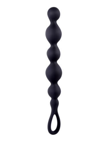 NMC 9.5 INCH RIBBED SILICONE ANAL BALL BEADS BLACK