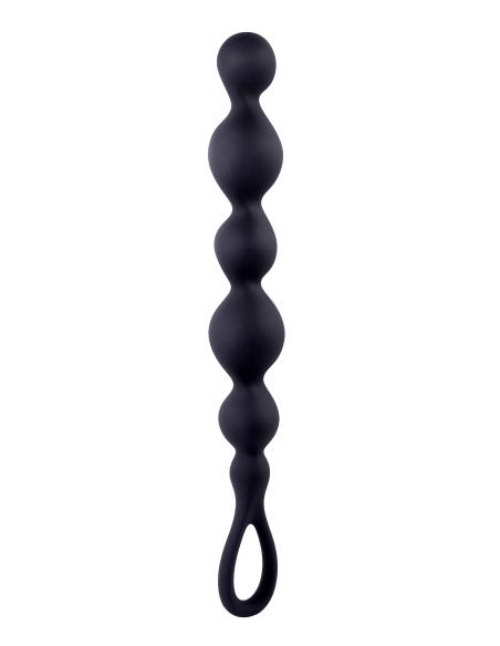 NMC 9.5 INCH RIBBED SILICONE ANAL BALL BEADS BLACK