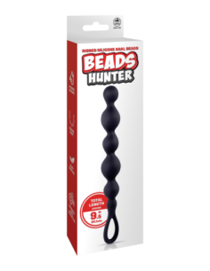 NMC 9.5 INCH RIBBED SILICONE ANAL BALL BEADS BLACK 2