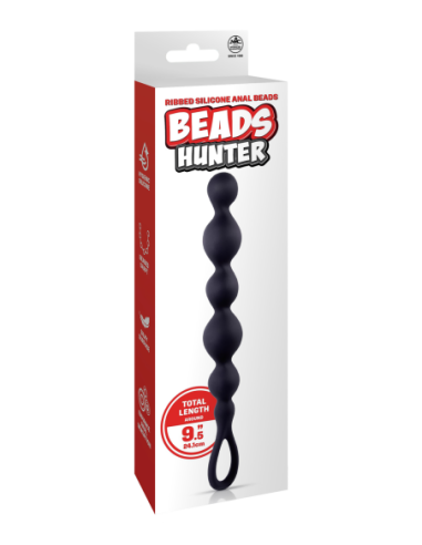 NMC 9.5 INCH RIBBED SILICONE ANAL BALL BEADS BLACK