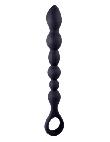 NMC 10 INCH RIBBED SILICONE ANAL BALL BEADS BLACK