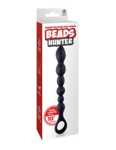 NMC 10 INCH RIBBED SILICONE ANAL BALL BEADS BLACK 2