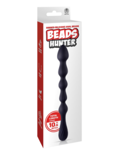 NMC 10.5 INCH RIBBED SILICONE ANAL BALL BEADS BLACK 2