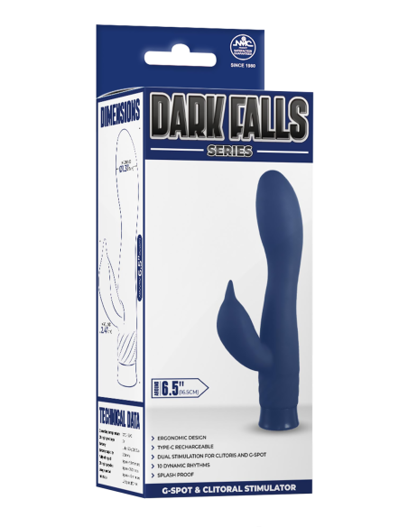 NMC SILICONA RECARGABLE DE 6,5 PULGADAS 10 FUNCIONES VELOCIDAD VIBRADOR AZUL