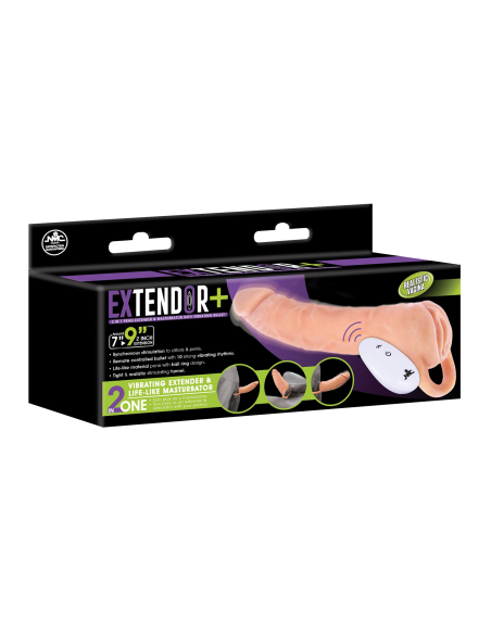 NMC 9 INCH TPE EXTENSION SLEEVE WITH REMOTE CONTROL BULLET