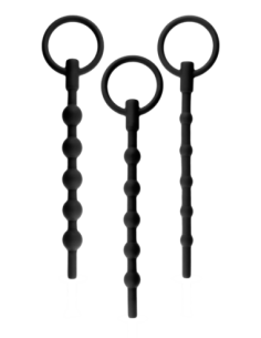 NMC 3 IN 1 SILICONE URETHRAL SOUND KIT SET BLACK