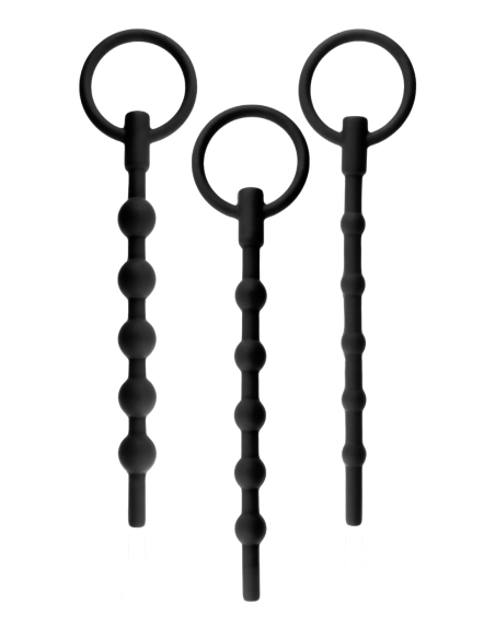 NMC SET DE KIT DE SONIDO URETRAL DE SILICONA 3 EN 1 NEGRO