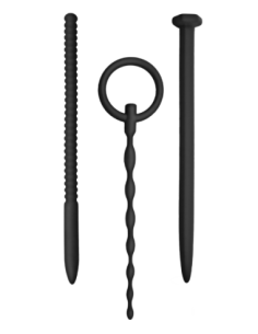 NMC SET DE KIT DE SONIDO URETRAL DE SILICONA 3 EN 1 NEGRO