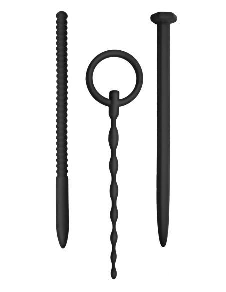 NMC SET DE KIT DE SONIDO URETRAL DE SILICONA 3 EN 1 NEGRO