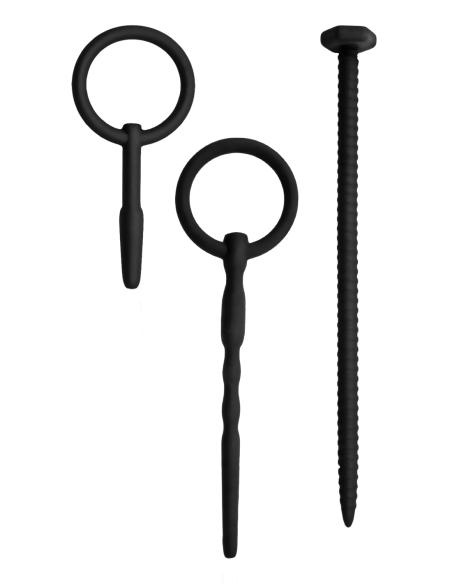 NMC SET DE KIT DE SONIDO URETRAL DE SILICONA 3 EN 1 NEGRO