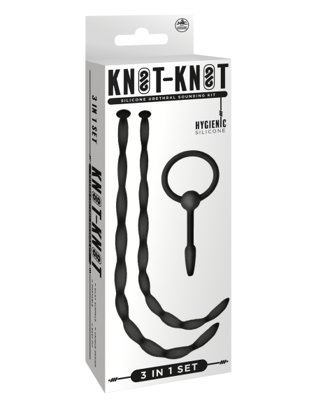 NMC SET DE KIT DE SONIDO URETRAL DE SILICONA 3 EN 1 NEGRO
