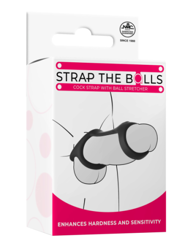 NMC SILICONE COCK STRAP WITH BALL STRETCHER BLACK