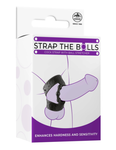 NMC SILICONE COCK STRAP WITH BALL STRETCHER BLACK