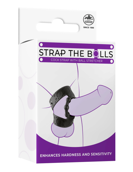 NMC SILICONE COCK STRAP WITH BALL STRETCHER BLACK