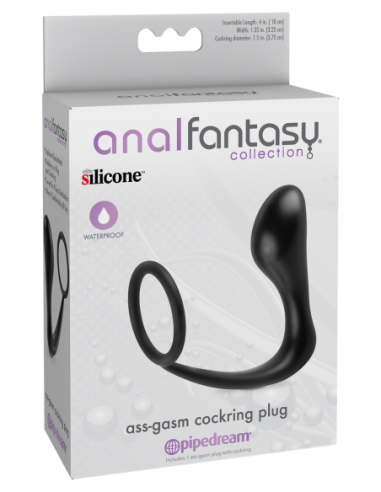 COLECCIÓN ANAL FANTASY-GASM COCKRING PLUG NEGRO