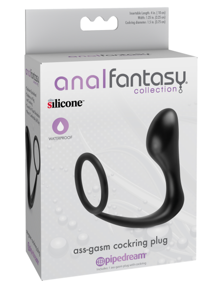 COLECCIÓN ANAL FANTASY-GASM COCKRING PLUG NEGRO