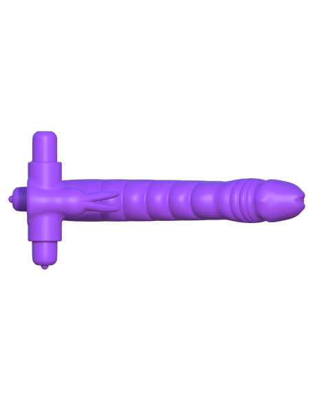 FANTASÍA C-RINGZ SILICONA DOBLE PENETRADOR CONEJO PÚRPURA