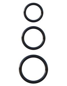 FANTASY C-RINGZ SILICONE 3-RING STAMINA SET BLACK