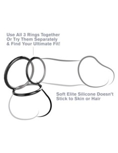 FANTASY C-RINGZ SILICONA 3 ANILLOS SET DE RESISTENCIA NEGRO 2