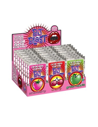 PIPEDREAM EXPOSITOR BJ BLAST - FRESA - CEREZA - MANZANA 36 PIEZAS