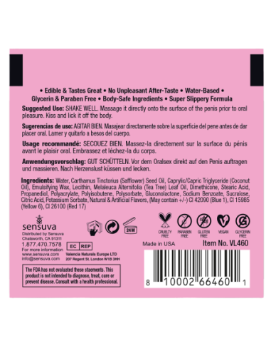 SENSUVA LIC-O-LICIOUS ORAL DELIGHT CREAM COTTON...