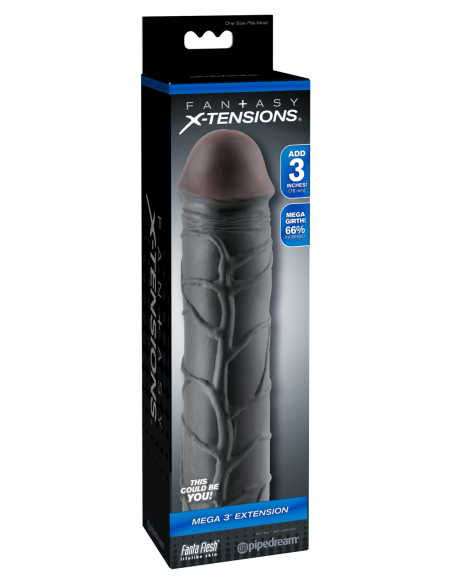 FANTASY X-TENSIONS MEGA EXTENSIÓN DE 3 PULGADAS NEGRO