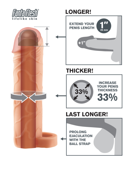 FANTASY X-TENSIONS PERFECT EXTENSIÓN DE 1 PULGADA CON CORREA DE BOLA LIGERA