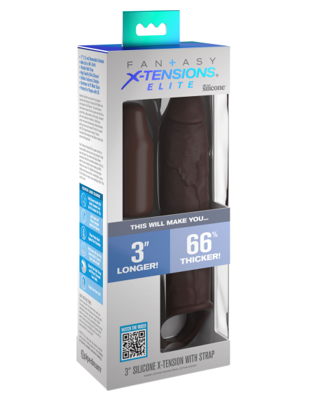 FANTASY X-TENSIONS ELITE 7 INCH EXTENSION WITH STRAP BROWN