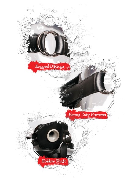 FETISH FANTASY EXTREME HOLLOW 12 PULGADAS STRAP-ON NEGRO