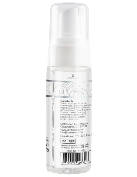 SENSUVA THINK CLEAN THOUGHTS LIMPIADOR DE JUGUETES ESPUMOSO 5.07 ONZAS LÍQUIDAS 150ML