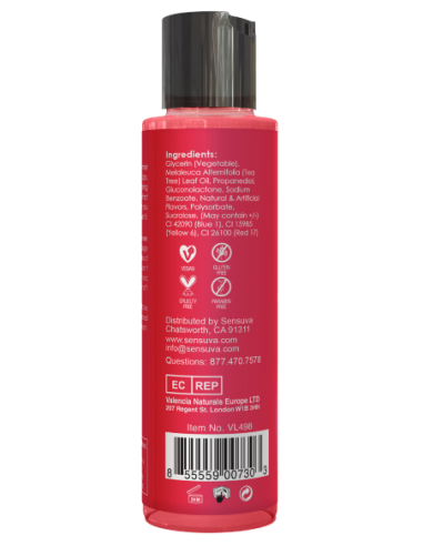 SENSUVA GEL CÁLIDO SIZZLE LIPS FRESA 125ML