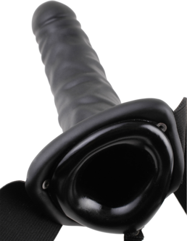 FETISH FANTASY SERIES 8 INCH HOLLOW STRAP-ON BLACK