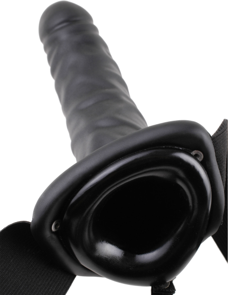 FETISH FANTASY SERIES 8 INCH HOLLOW STRAP-ON BLACK