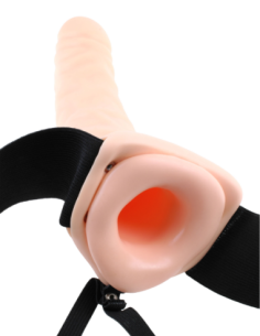 FETISH FANTASY SERIES 8 INCH VIBRATING HOLLOW STRAP-ON LIGHT 2