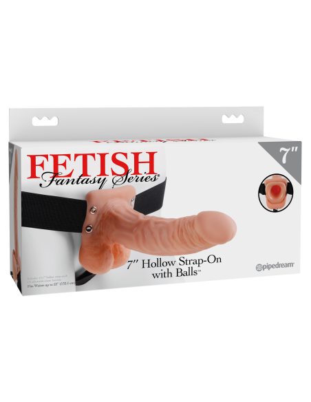 FETICHE FANTASY SERIES 7 PULGADAS CORREA HUECA CON BOLAS DE LUZ