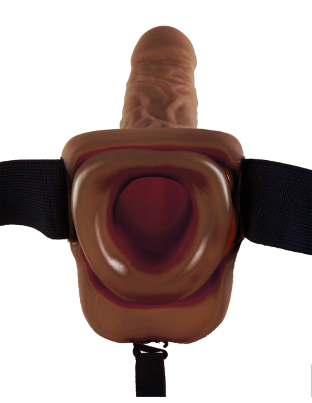 FETISH FANTASY SERIES 9 INCH HOLLOW STRAP-ON WITH BALLS BROWN