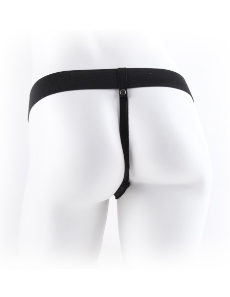 FETISH FANTASY SERIES 9 PULGADAS HOLLOW STRAP-ON CON BOLAS MARRÓN