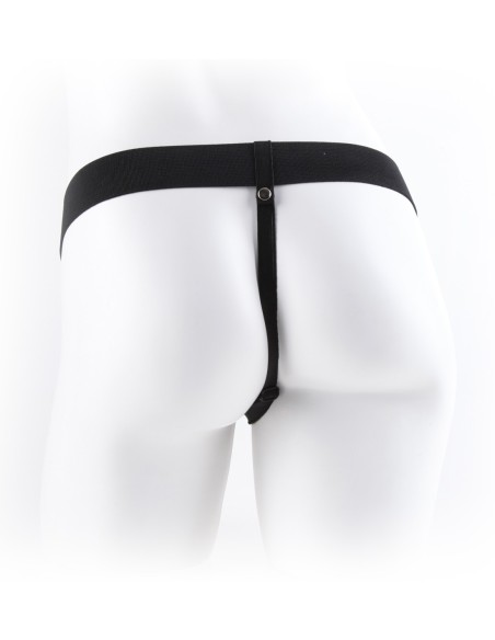 FETISH FANTASY SERIES 7 INCH VIBRATING HOLLOW STRAP-ON WITH BALLS LIGHT