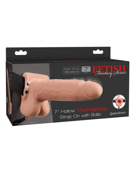 FETISH FANTASY SERIES 7 PULGADAS HOLLOW STRAP-ON LIGHT