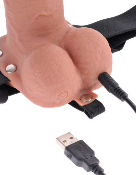 FETICHE FANTASY SERIES 7 PULGADAS HOLLOW STRAP-ON CON BRONCEADO REMOTO